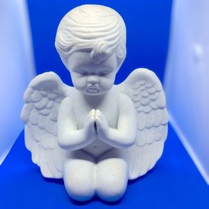 Praying Hands Cherub Ceramic Bisque